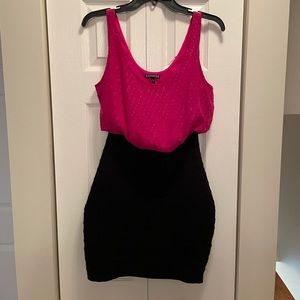 Hot pink and black dress